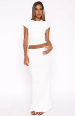 Millionaire Knit Maxi Skirt White