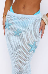 Ocean Starlet Maxi Skirt Baby Blue