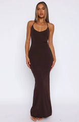 Don't Need Permission Maxi Dress Chocolate