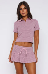 Check The Scores Mini Skirt Pink