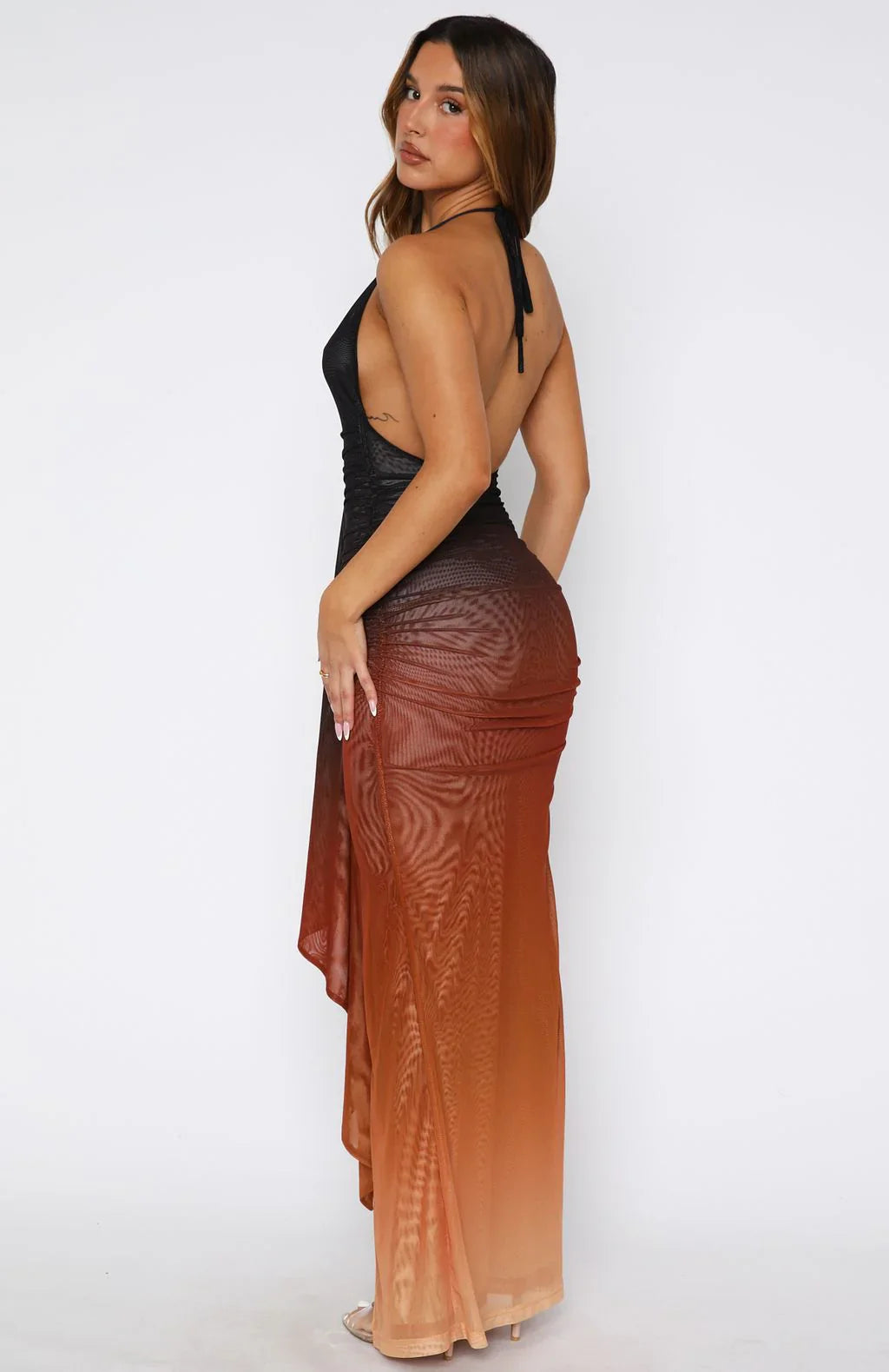 Drama Halter Maxi Dress Desert Dusk