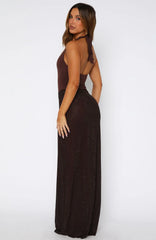 Prism Embellished Maxi Skirt Chocolate