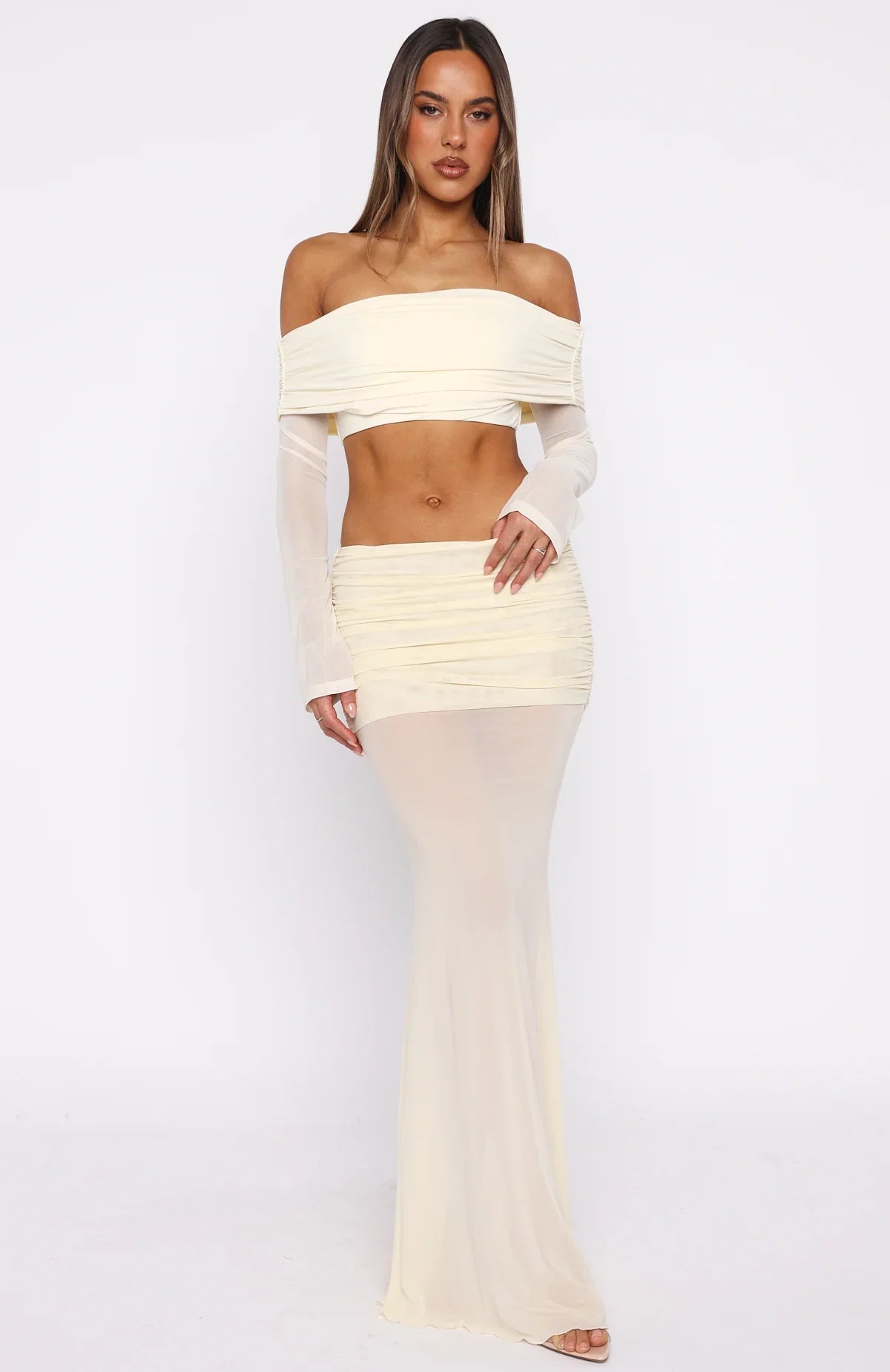 Need Your Heart Maxi Skirt Cream